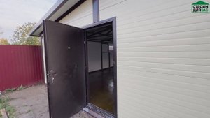 ГАРАЖ ИЗ СЭНДВИЧ ПАНЕЛЕЙ | ГАРАЖ С ОДНОСКАТНОЙ КРОВЛЕЙ | ГАРАЖ 10,5х7,5 М