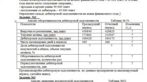 Учебное занятие № 11 по АФО .Анализ дебиторской и кредиторской задолженности