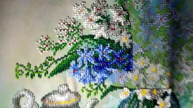 Треть готовой вышивки бисером - Гиацинтовый Букет от Паутинки ! смотреть онлайн