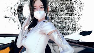 shiny pantyhose and higheels racingmodel on motarshow  in HS2 6