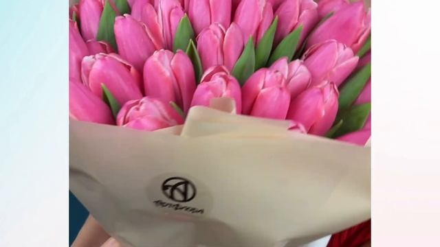 Букет из 35 розовых тюльпанов Голландия в корейской упаковке смотреть онлайн
