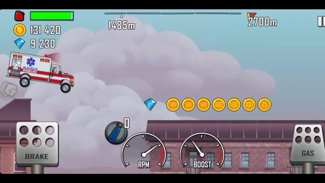 Hill Climb Racing Ambulance On Rooftop Gameplay Walkthrough - Android Game Play Video #ambulancegam