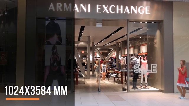 Экран в витрину магазина Armani Exchange, г. Сочи