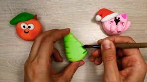 Фигурки из лёгкого пластилина/новогодние поделки из легкого пластилина/легкий Пластилин фигурки