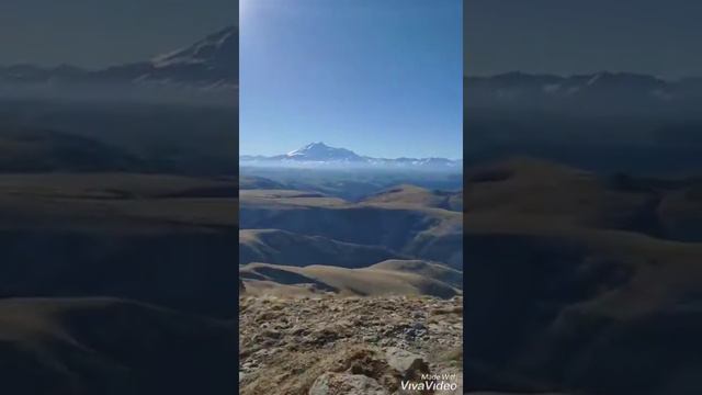 Вид на Эльбрус. Перевал ГУМ-баши. Подъем на внедорожнике.