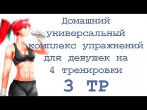 Домашний универсальный комплекс упражнений для девушек на 4 тренировки (3 тр)