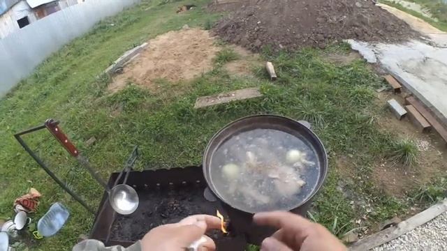 Шурпа в казане из баранины и говядины | Вкусный рецепт на костре!