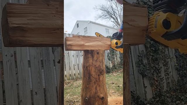 DeWalt 12" battery powered vs 1800s spruce barn beam