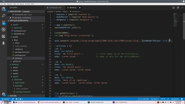 OK Coders - Angular - Blog Project - MongoDB