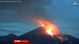 Извержение вулкана в Мексике в таймлапс