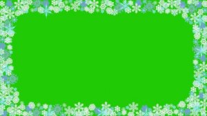 Футаж рамка новогодняя снежинки на зеленом фоне хромакей / footage frame snowflakes hromakey