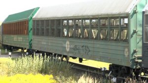 ТЕПЛОВОЗ ТГМ4-2964 НА ПЕРЕЕЗДЕ ЛЮТОРЕЦКОЕ С ВАГОНАМИ