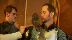 Arming a medieval knight