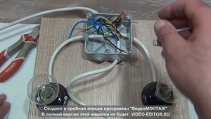 Схема подключения двухклавишного выключателя на клеммниках Wago.