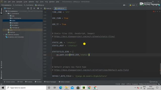 #2 How to set the Static and Templates folder settings in Django #multivendor #ecommerce #python3