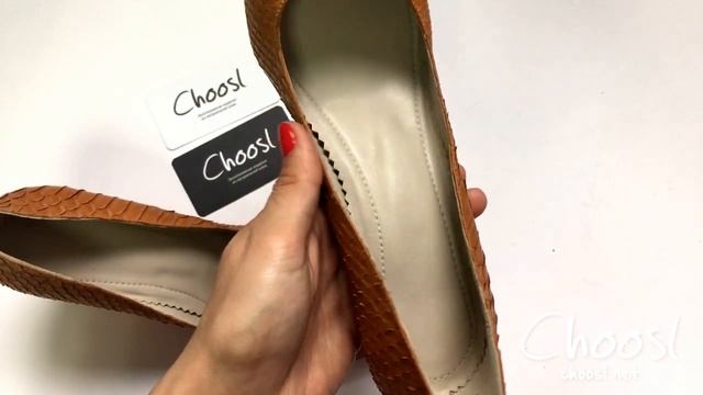 Туфли из кожи питона, шикарного оттенка охра — Choosl