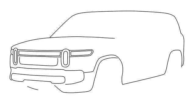 How to draw Electric Car Rivian R1S step by step for beginners
