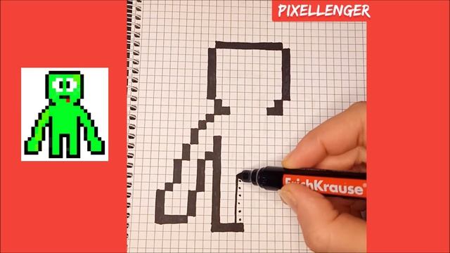 Зелёный Радужные друзья Роблокс Как рисовать по клеткам Простые рисунки How to Draw Pixel Art Roblo
