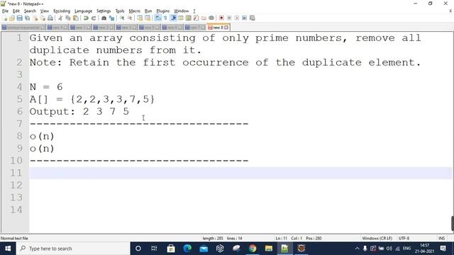 Find Out How to Remove Duplicates in a Small Prime Array with This Java Solution...In HINDI!