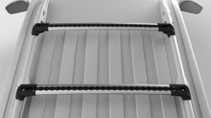 Багажник на рейлинги с просветом Сan Otomotiv Turtle AIR 1 (черный/серебристый цвет, 106/122 см)