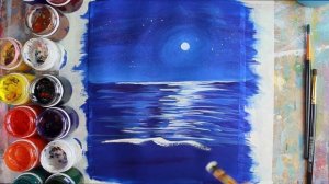 Для начинающих! Как нарисовать ночь гуашью! #Dari_Art #рисоватьМОЖЕТкаждый