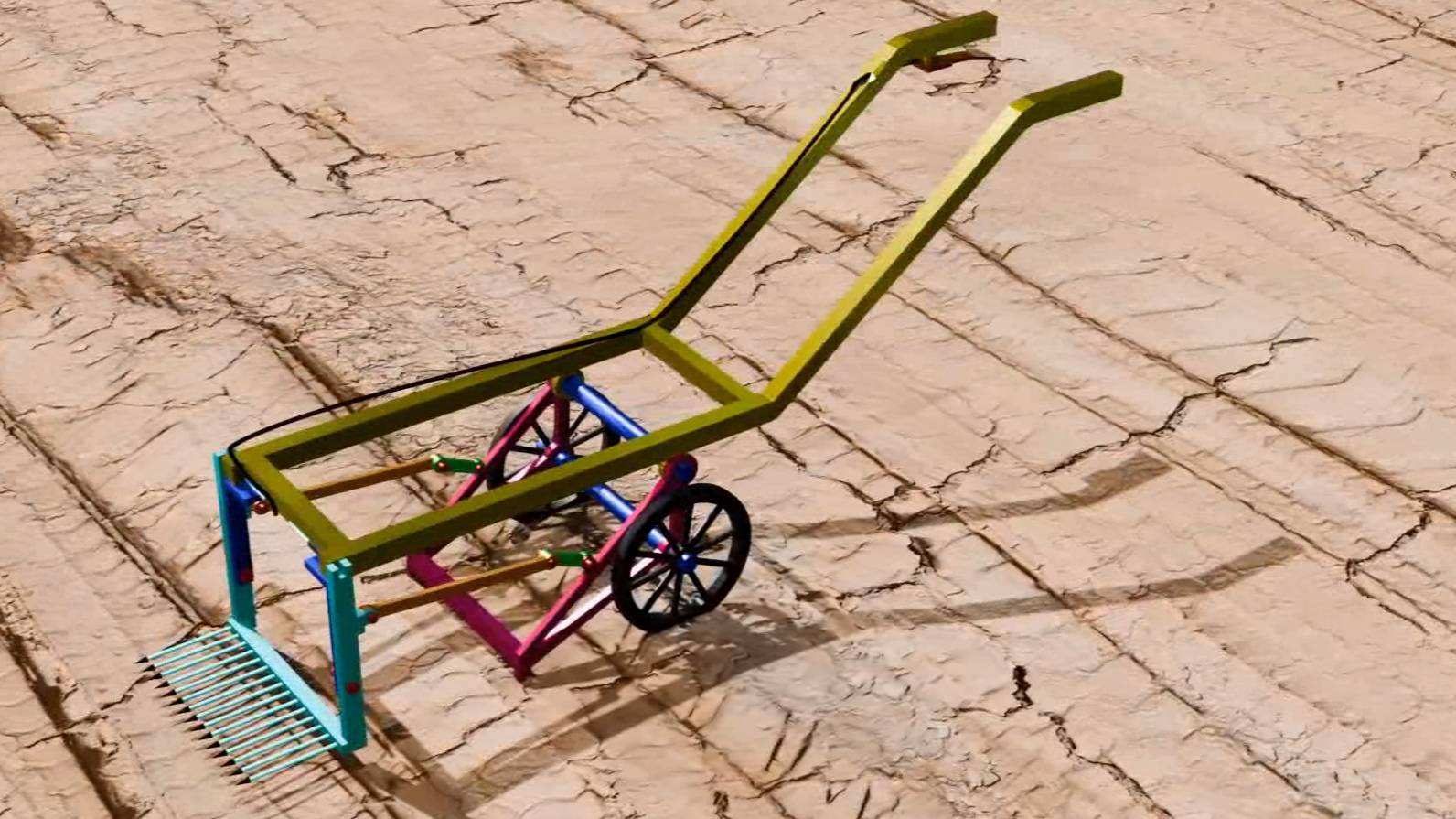 Механическая тележка для перекопки почвы, выкапывания картофеля и т.д. смотреть онлайн