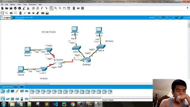 CCNA1 PKT | 8.2.1.4 Packet Tracer - Designing and Implementing a VLSM Addressing Scheme смотреть онлайн