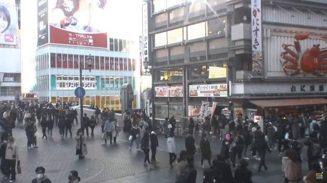 улица Дотонбори, Осака, Япония 2 января 2022 г.