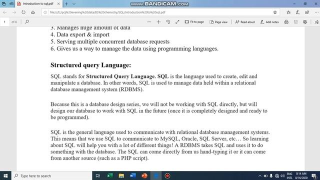 DBMS-Introduction to structured query language(SQL)||Lecture in Urdu/Hindi