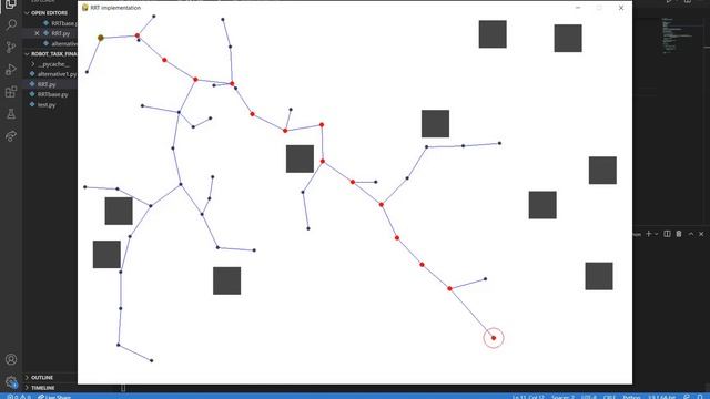 RRT sampling algorithm - python implementation (10 obstacles ...