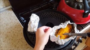 Печеная кукуруза в сковороде гриль-газ