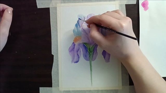 Рисуем акварелью Ирис вместе