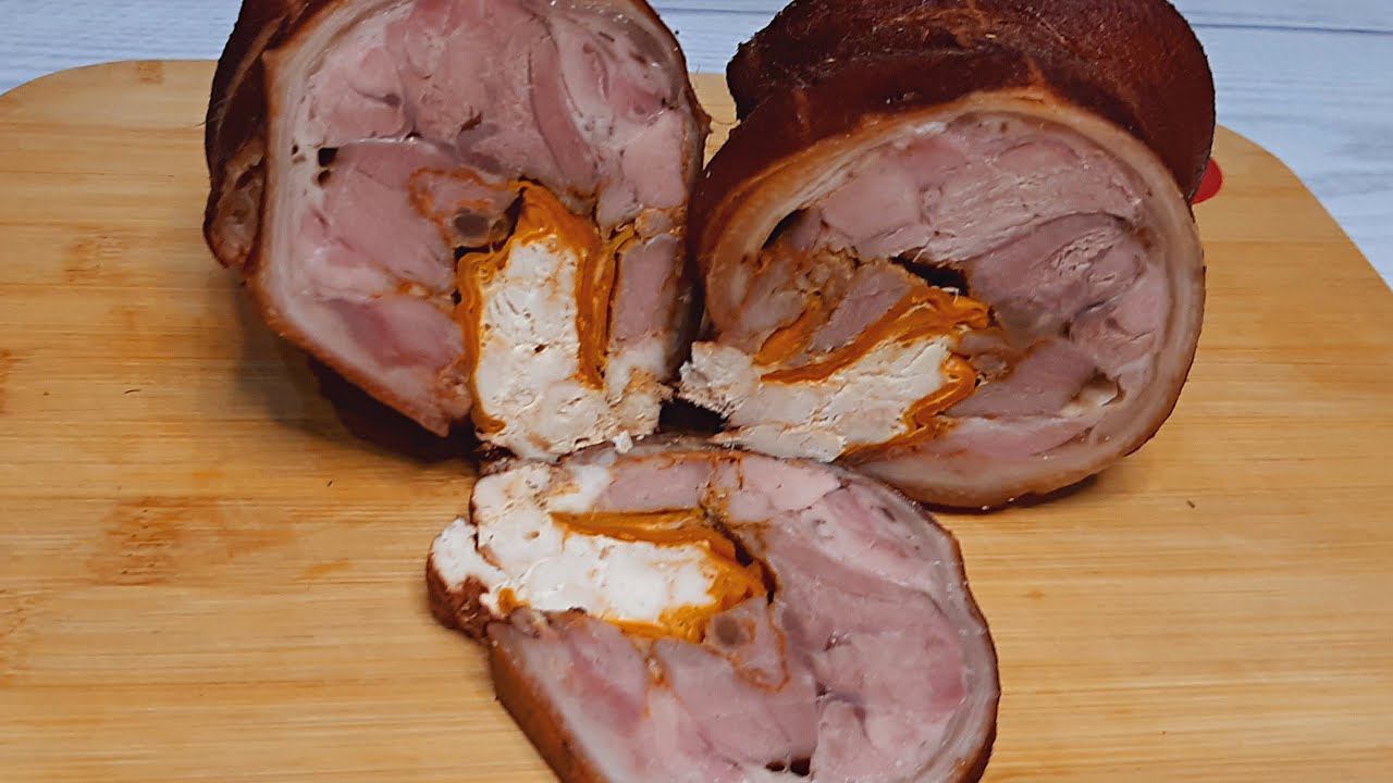Рулет из свиной рульки в луковой шелухе смотреть онлайн