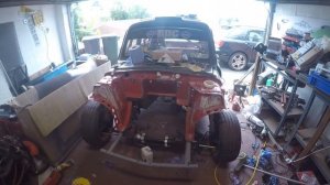 Painting the 1958 Ford Prefect 100e Engine Bay in Subaru Mica Red