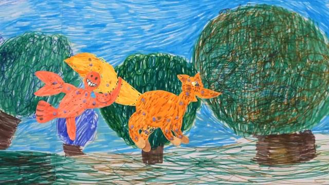 Лиса и Рак мультик, сделанный детьми. смотреть онлайн