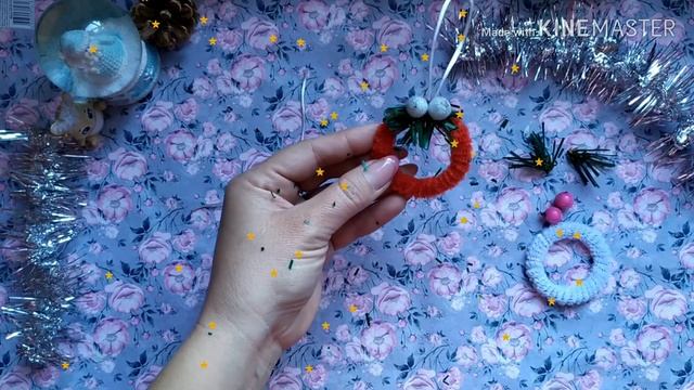 Игрушки на ёлку из синельной проволоки! Новогодние поделки!Новогодние поделки в садик школу! DIY. смотреть онлайн