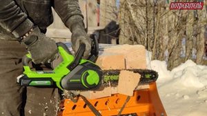 Тест аккумуляторной пилы Greenworks GD24CS30