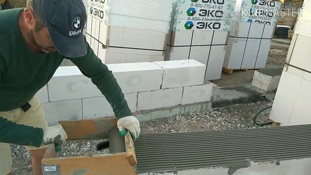 Каретка для клея, кладка газобетона