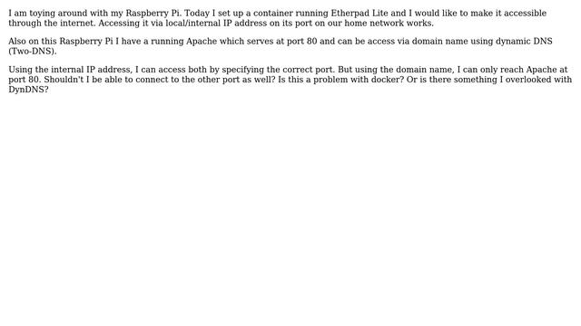 Webmasters: Expose service via DynDNS, docker container, and a different port than 80 смотреть онлайн