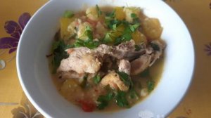 Тушеные овощи с курицей в казане