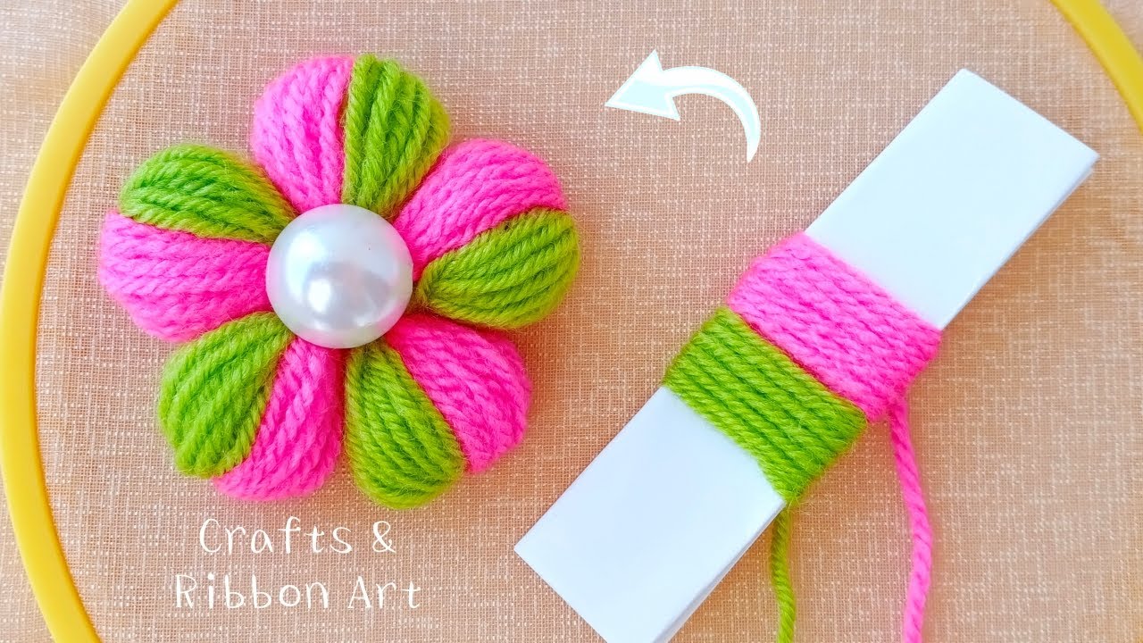 Woolen Flower Craft Ideas Embroidery Beaded Flower Designs 2023