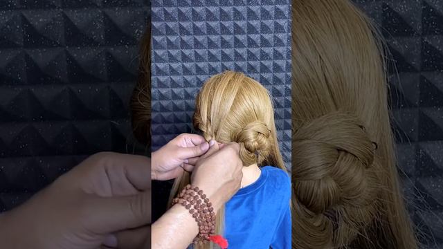 try this braid hair Bun hack/#hairstyle #tutorial #style #short