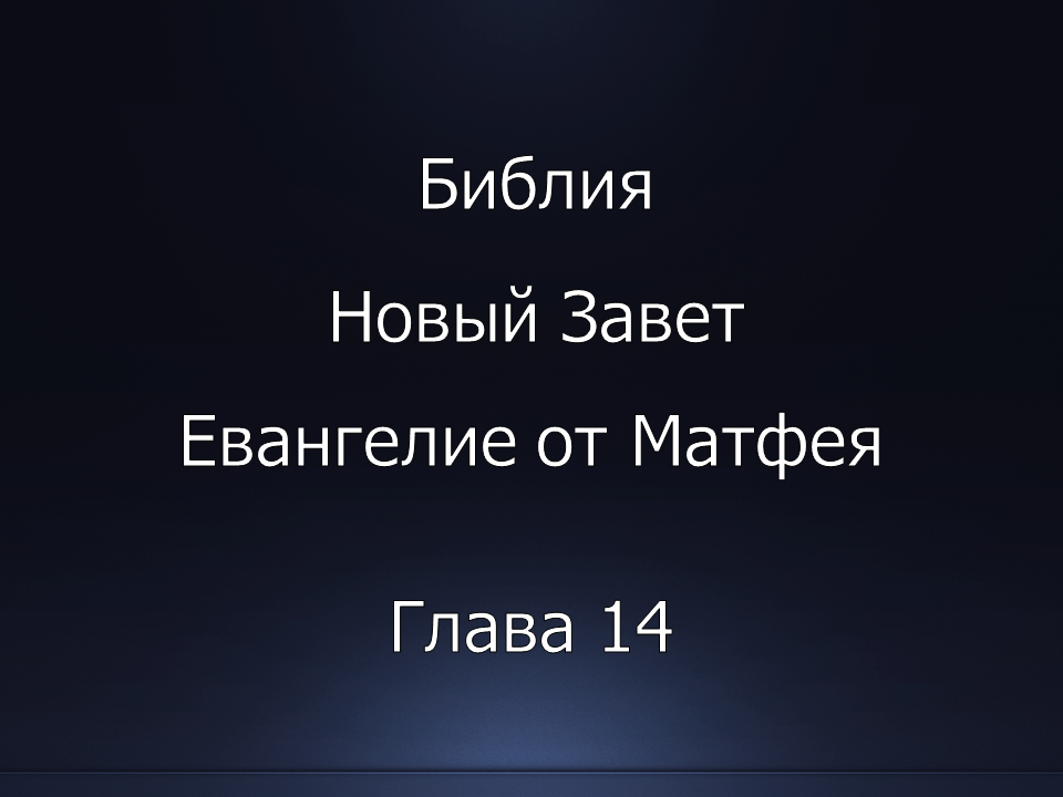 Библия. Новый Завет. Евангелие от Матфея, глава 14.