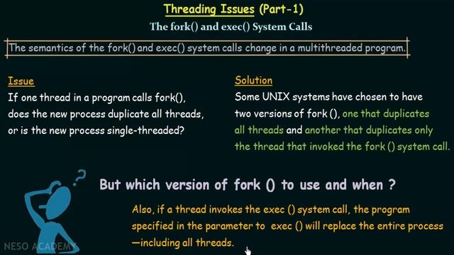 Threading Issues [fork() & exec() System Calls] смотреть онлайн