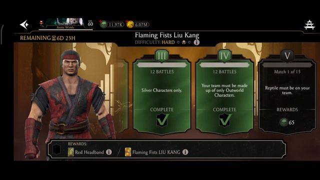 MK Mobile. I Skipped Flaming Fists LIU KANG Challenge in Normal, Hard and Elder Mode