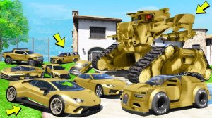 УГНАЛ КУЧУ ЗОЛОТЫХ ЧИТ ТАЧЕК И РОБОТА ЗА 180 СЕКУНД! БИТВА ВОРОВ В ГТА 5!