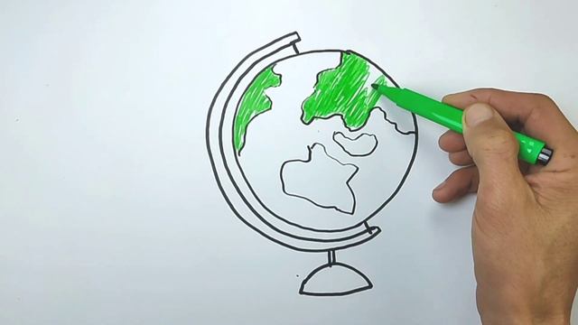 Рисунок раскраска ГЛОБУС для детей. Раскраски Малышам.