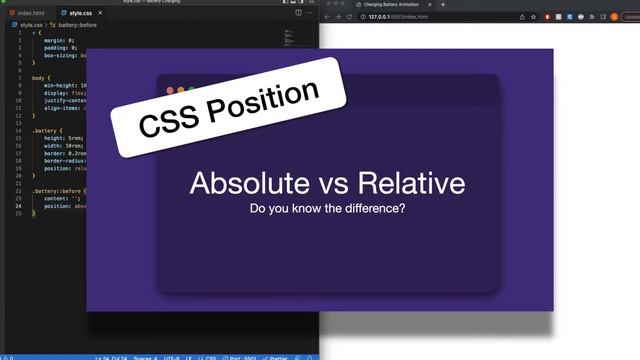 Battery Charging Animation | Pure CSS Tutorial | Webpage Preloader - Mini HTML & CSS Project