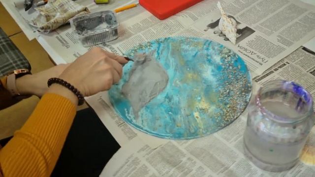 Смешанная техника: рельефная живопись,акриловая заливка. смотреть онлайн