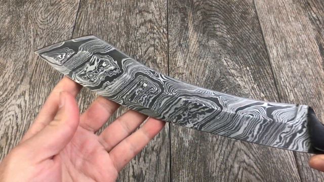 ASH AD807 Damascus Steel Custom Handmade Hunting Machete knife 15 Inches